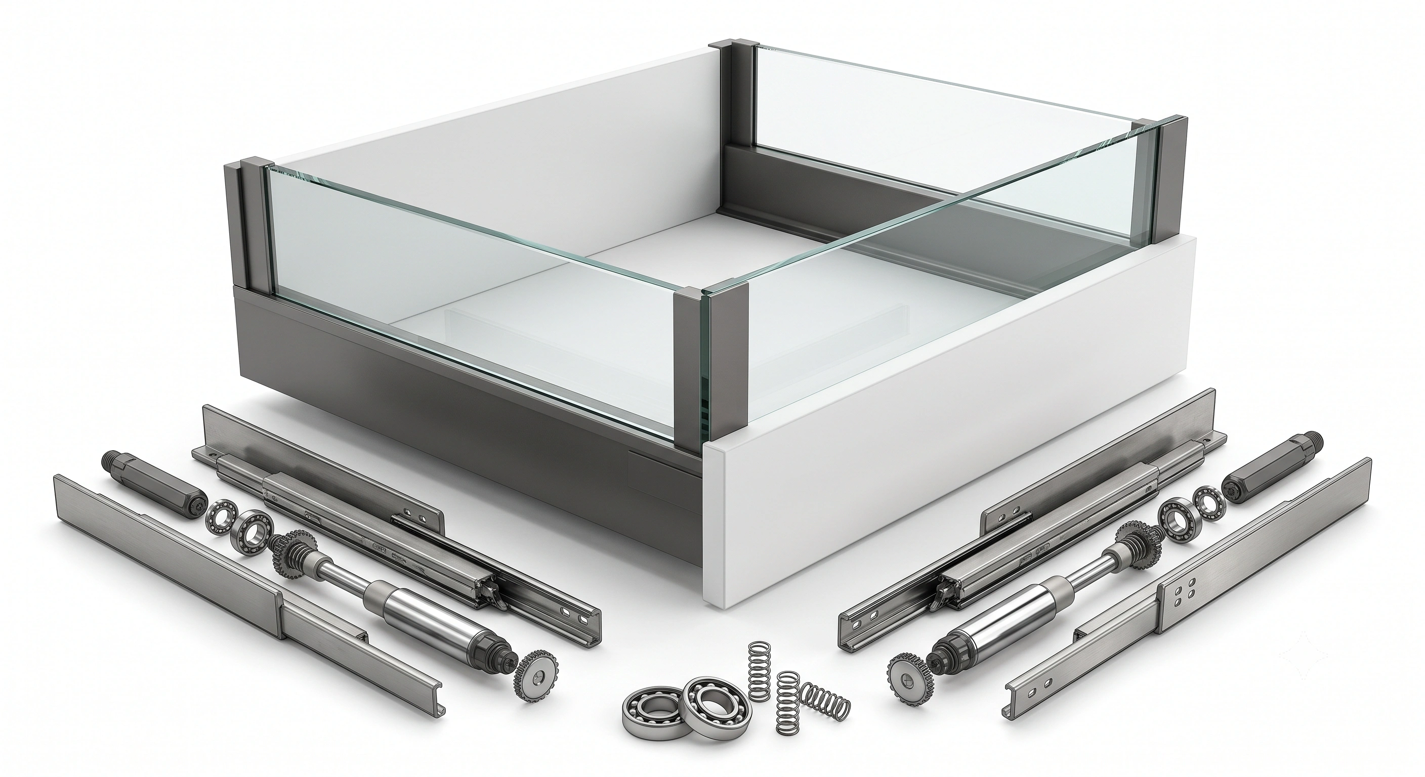Premium Glass Slim Tandem Smart Box Drawer System (Soft Close)