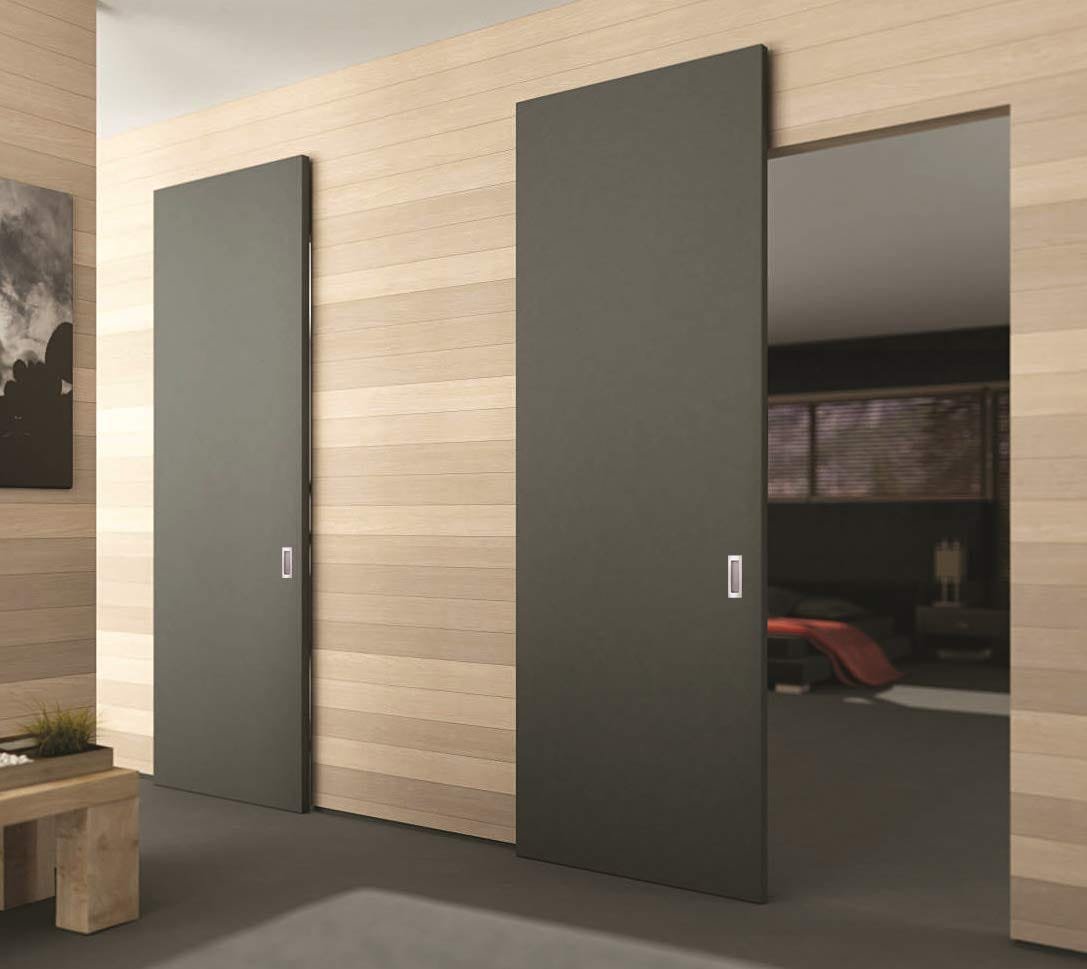 Invisible Sliding Door System for 16–18 mm Wood Door – 80 kg