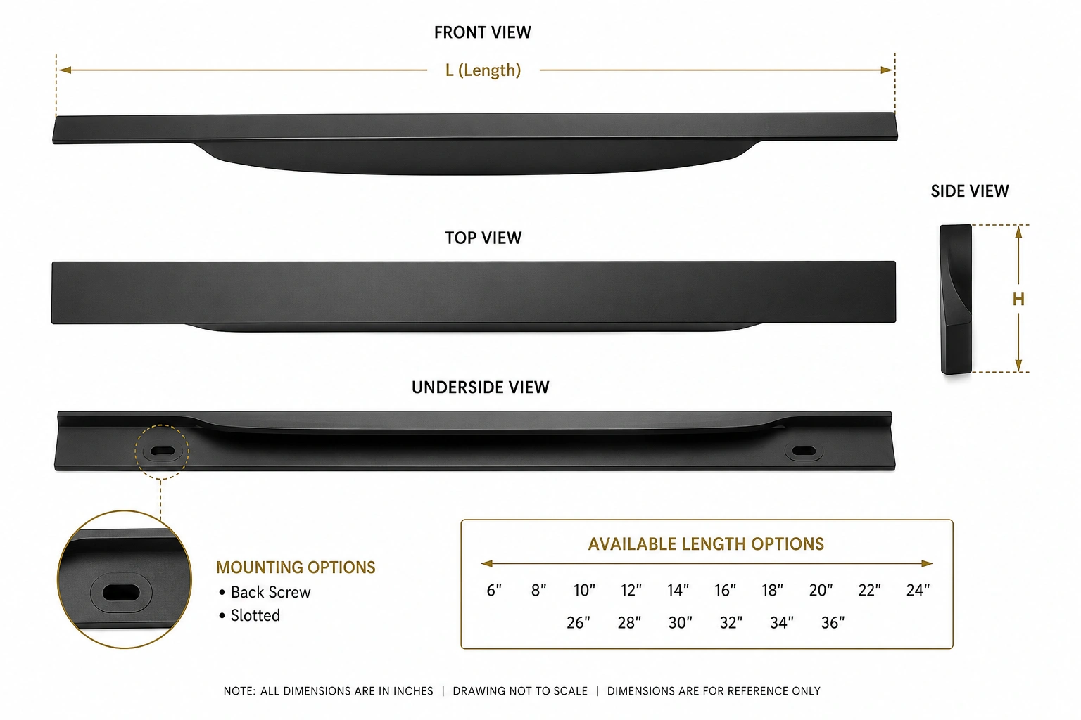 Premium Aluminium Profile Handle V1 & V3
