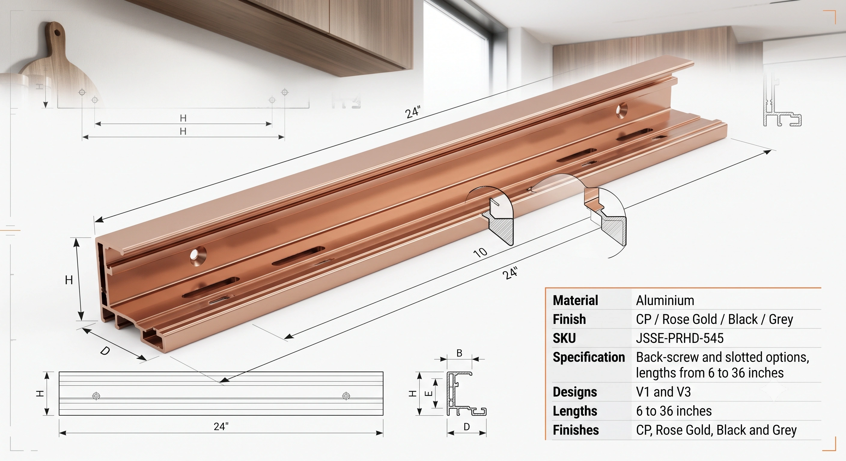 Aluminium Profile Handle V1 / V3