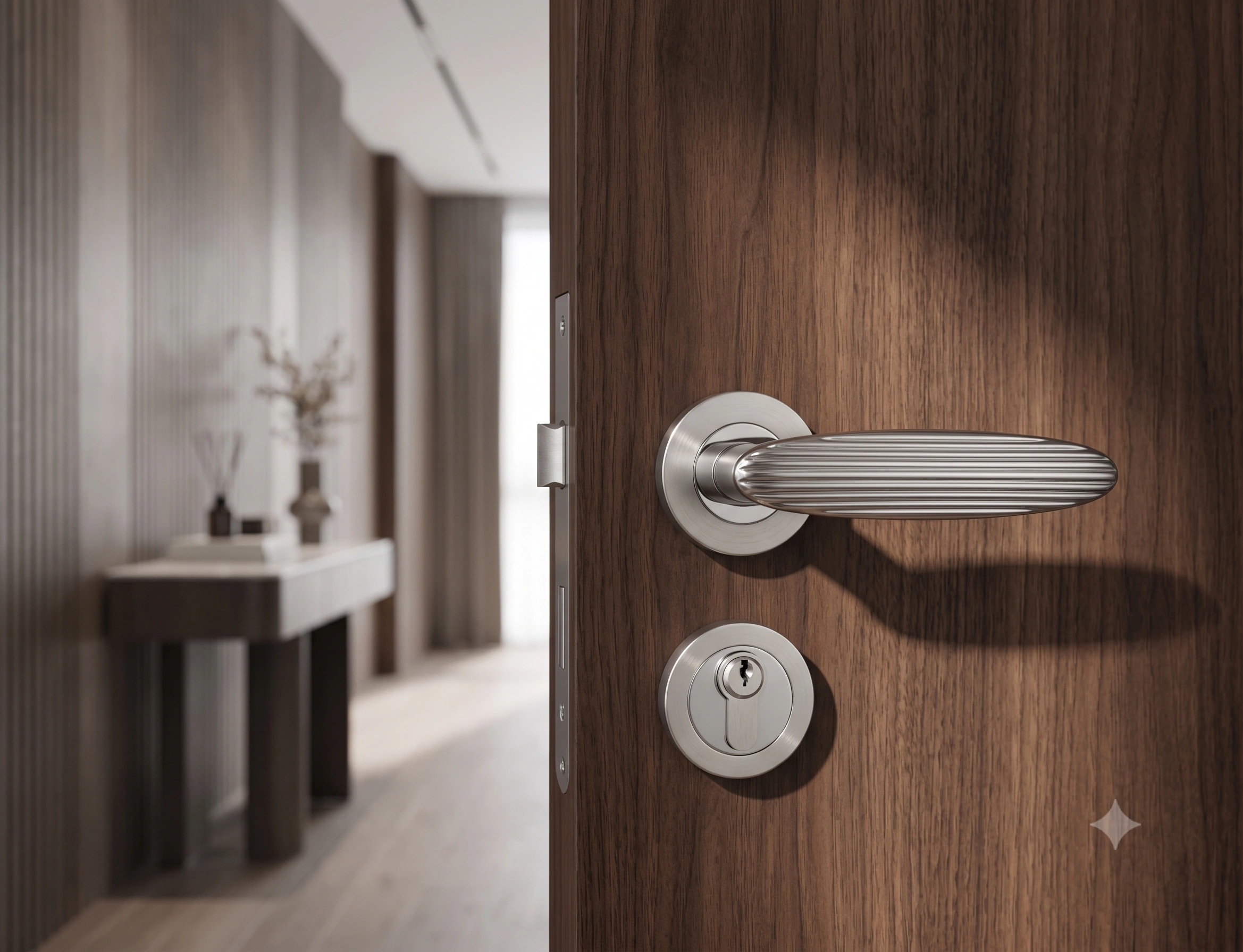 Premium Ribbed Oval Mortise Lever Handle - Model 1001