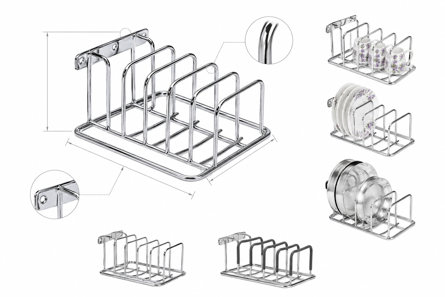 Lirio Crockery Partition Rack