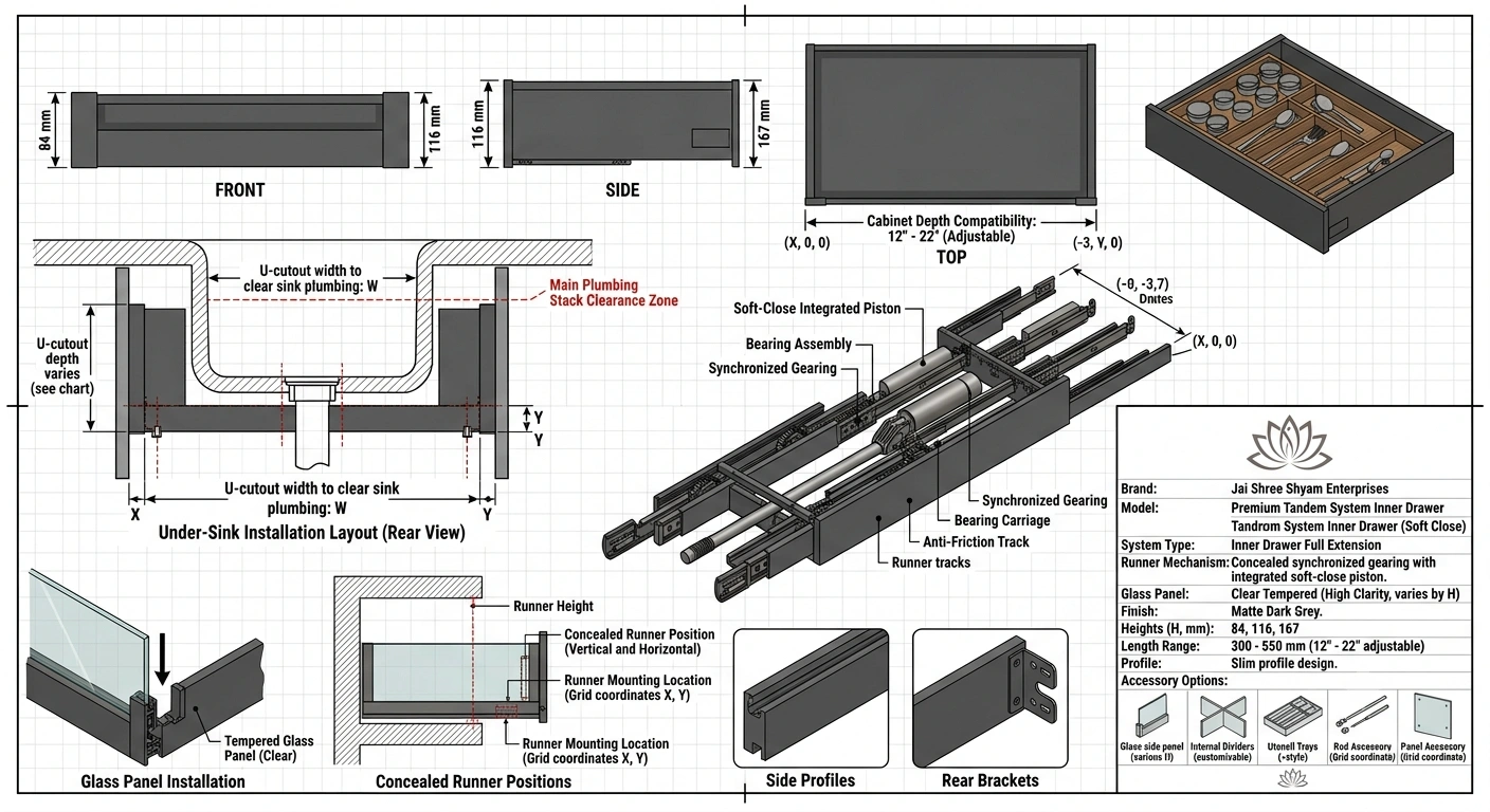 Premium Tandem System Inner Drawer (Soft Close)