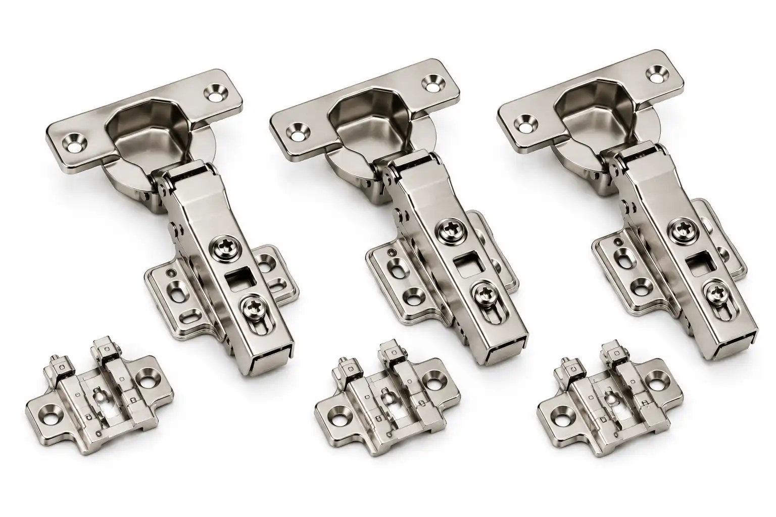 Premium 2D Clip-On Soft Close Cabinet Hinge (180 Gram) | Heller Series | 0°, 8°, 15° Crank