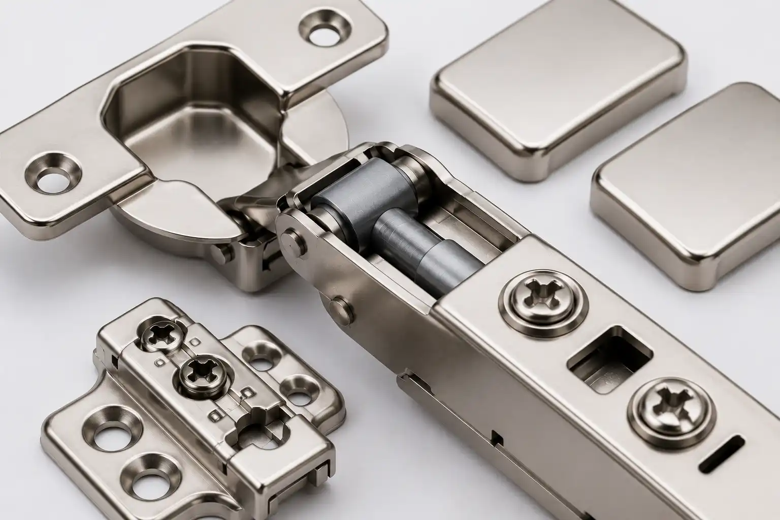 Premium 2D Clip-On Soft Close Cabinet Hinge (240–245 Gram) | MS | 0°, 8°, 15° Crank