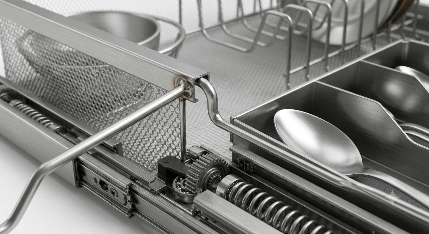 Premium Multifunction Drawer Basket SS Soft Close (Bowl • Plate • Cutlery Holder)