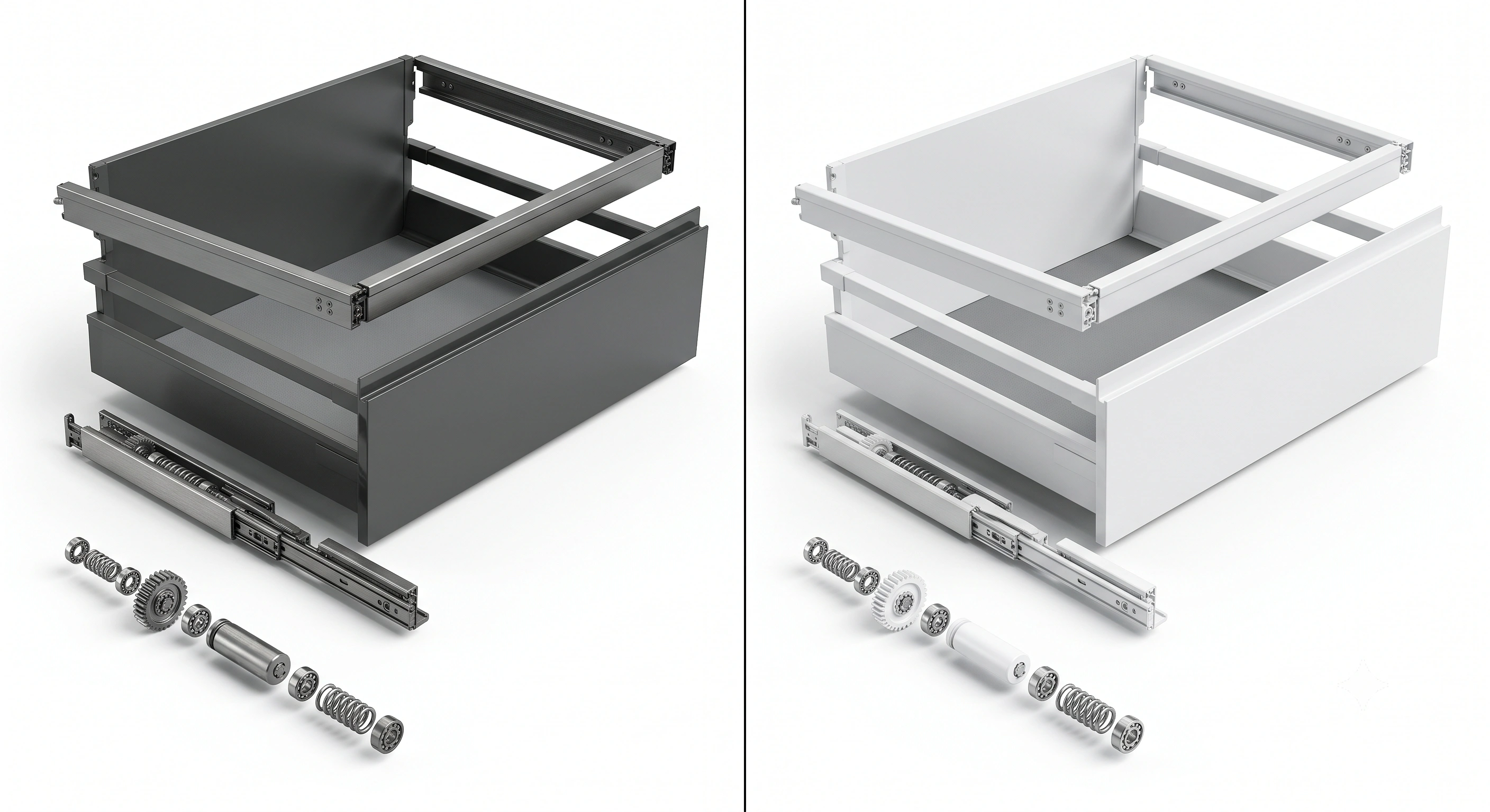 Premium Kitchen Tandem Box with Double Square Gallery – Innotech Series (Soft Close)
