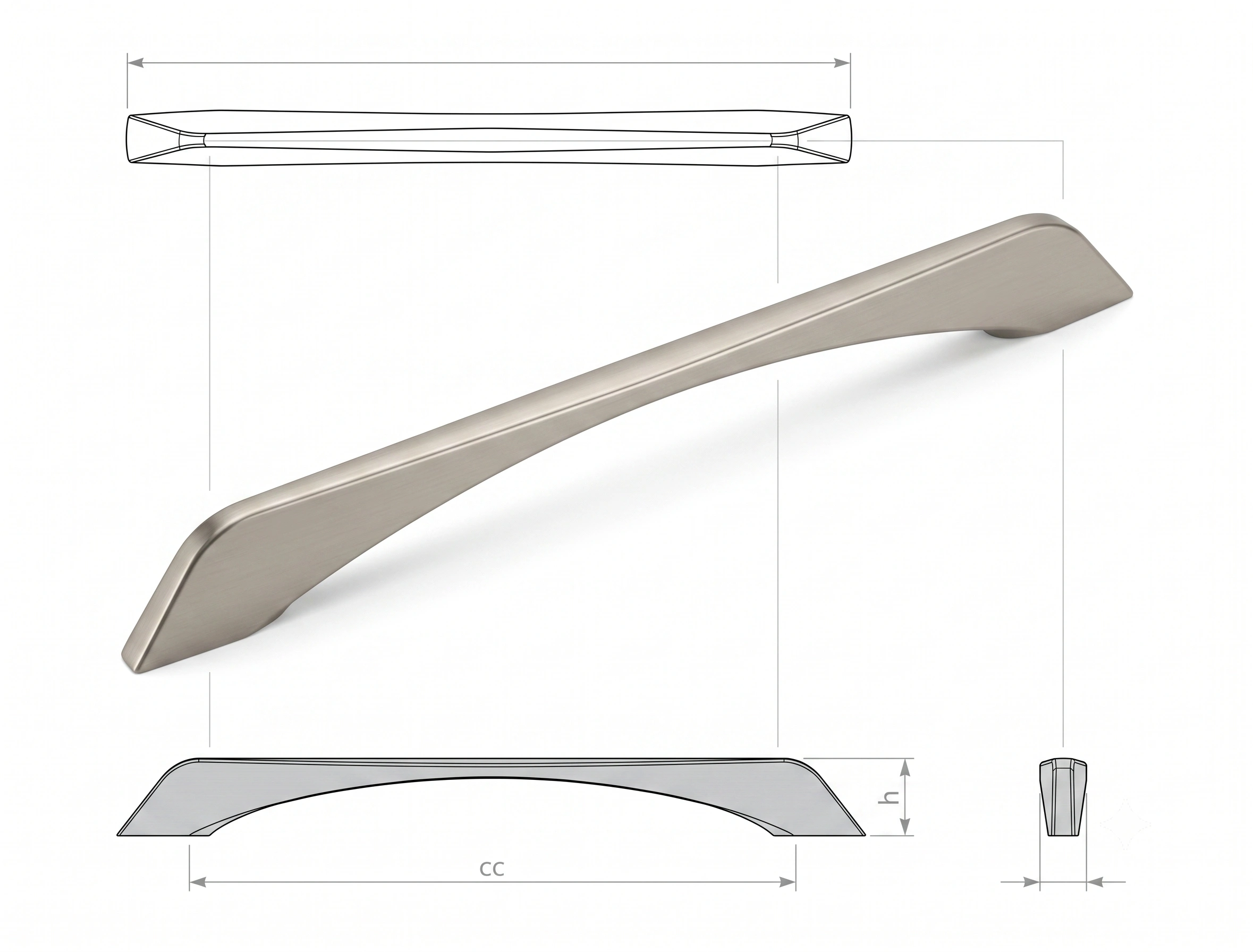 Celta Tapered Designer Cabinet Pull Handle