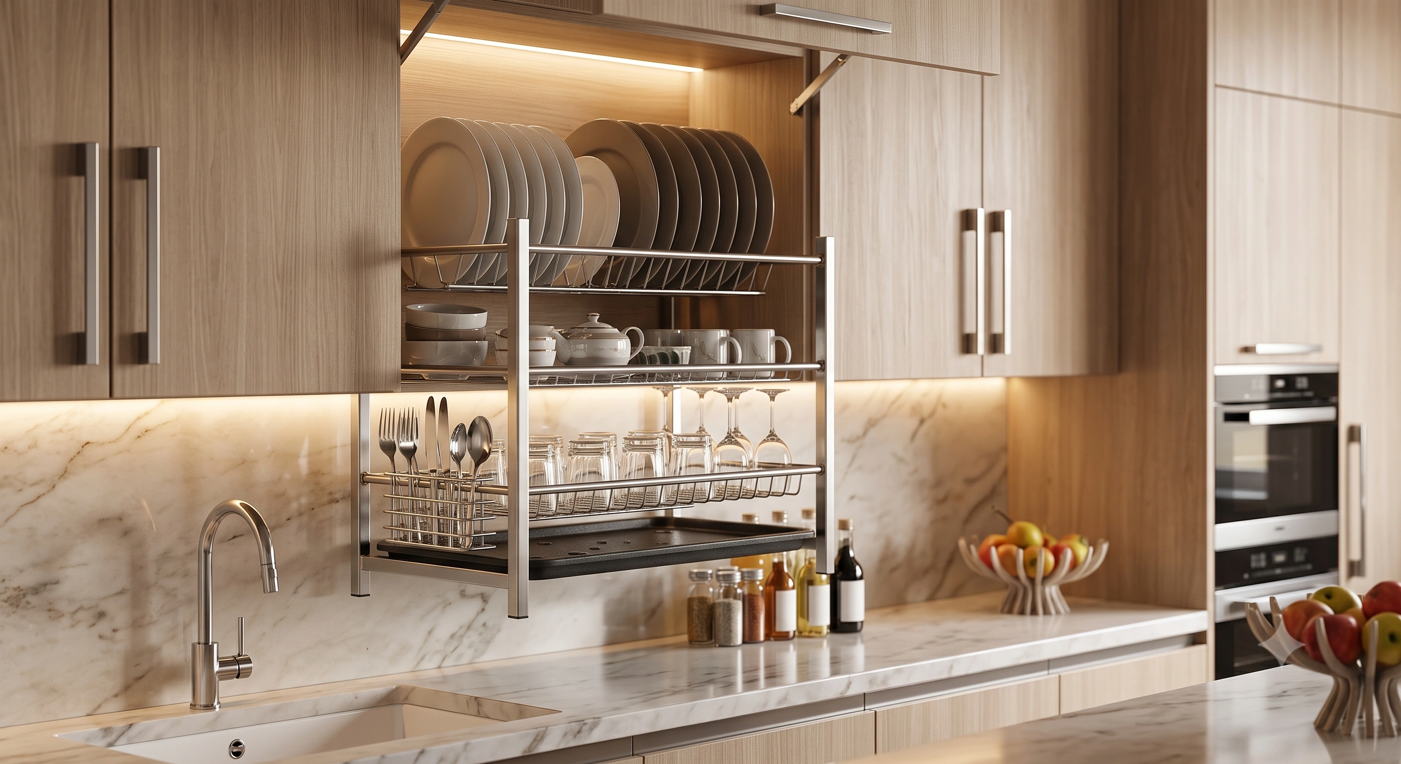 Premium Stainless Steel Dish Rack (GTPT) | Kitchen Cabinet Dish Drying Rack | SS / Black Finish