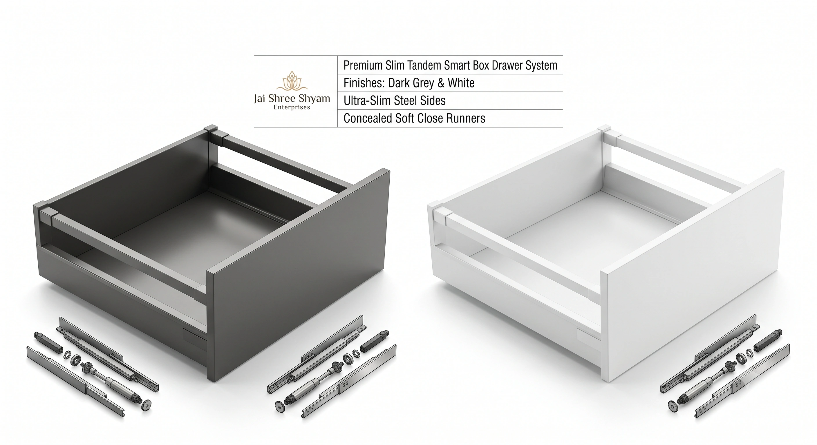 Premium Slim Tandem Smart Box Drawer System (Soft Close)
