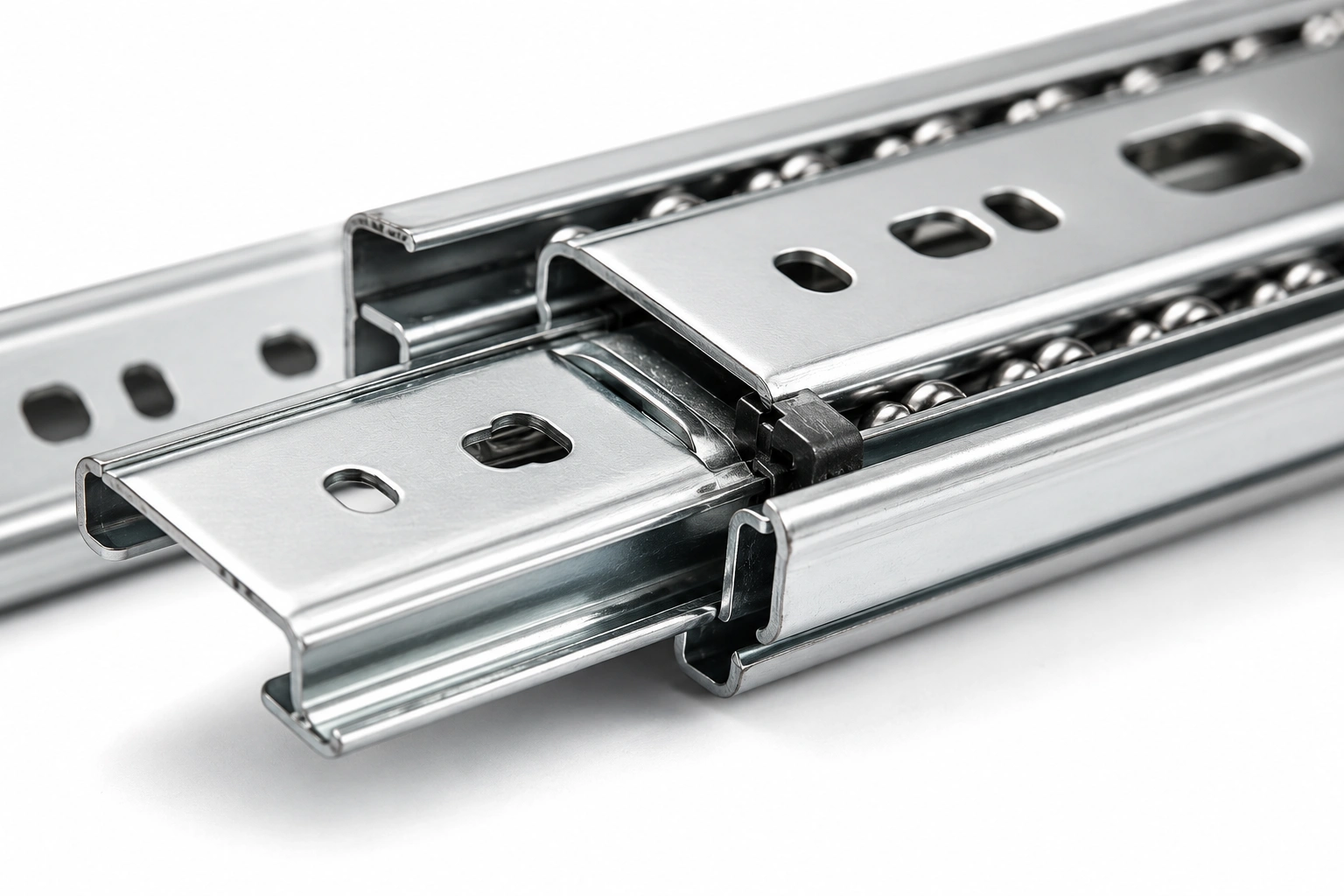 Premium Zinc-Plated Telescopic Drawer Channel