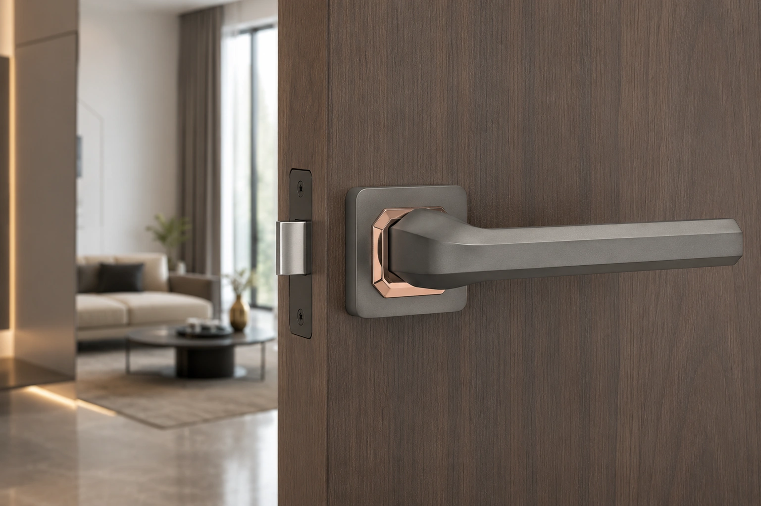 JSSE Elite Square-Collar Signature Mortise Lever Handle