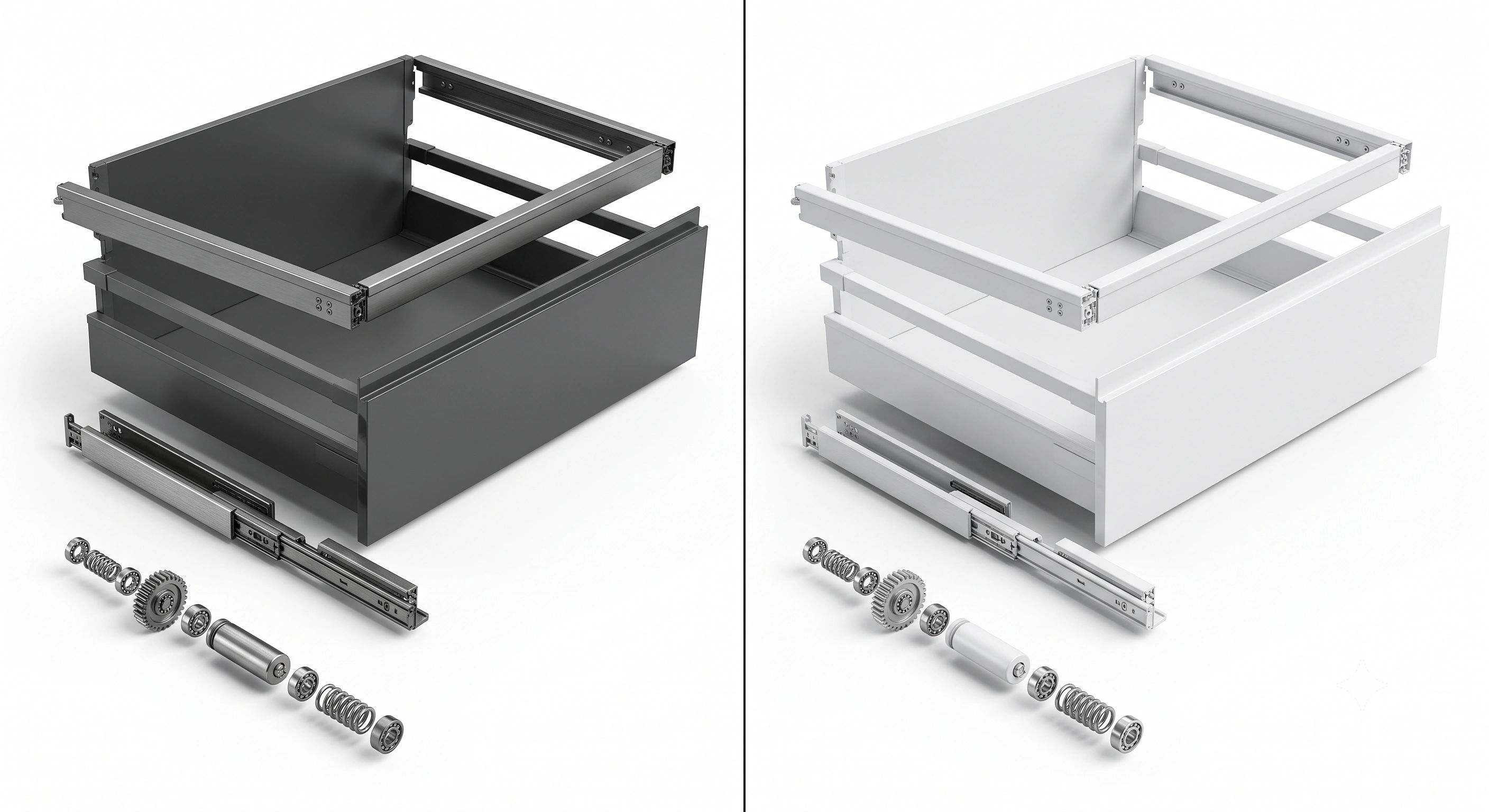 Premium Kitchen Tandem Box with Double Square Gallery – Innotech Series (Soft Close)