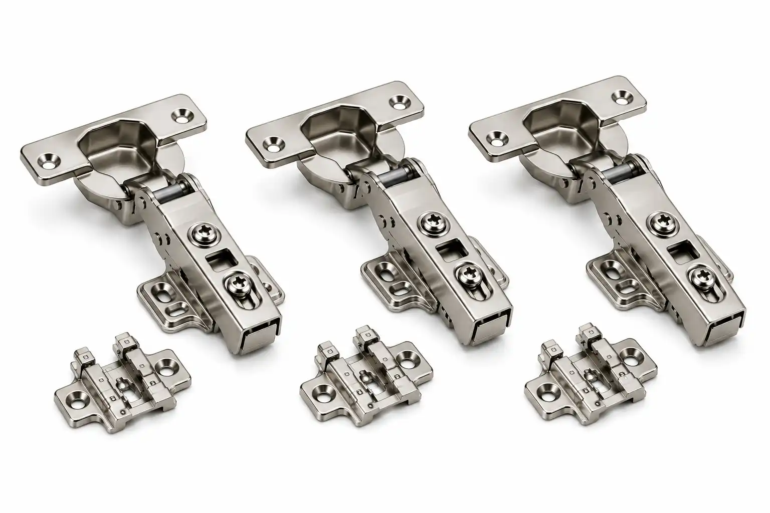Premium 2D Clip-On Soft Close Cabinet Hinge (180 Gram) | Heller Series | 0°, 8°, 15° Crank