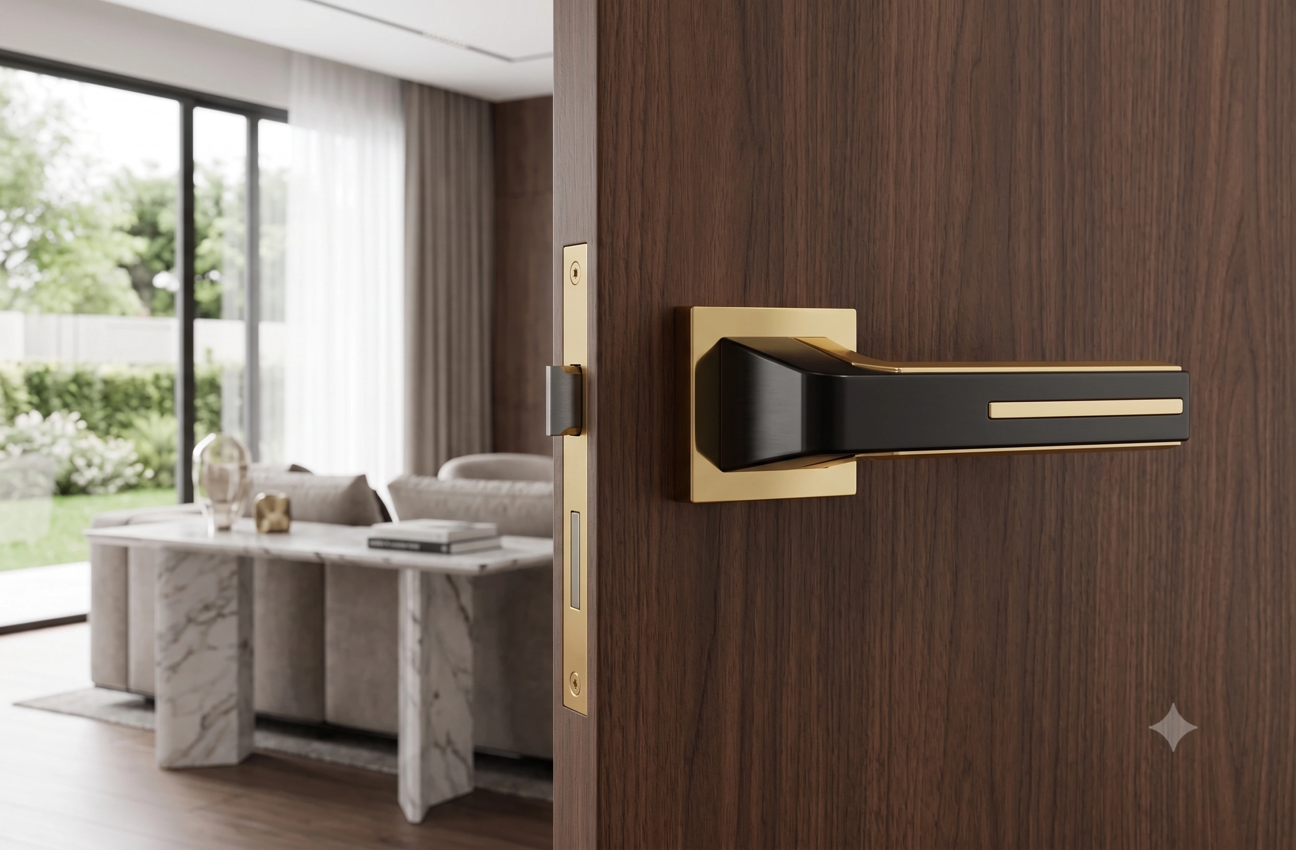 Premium Angular Light-Inlay Mortise Lever Handle - Model 1012