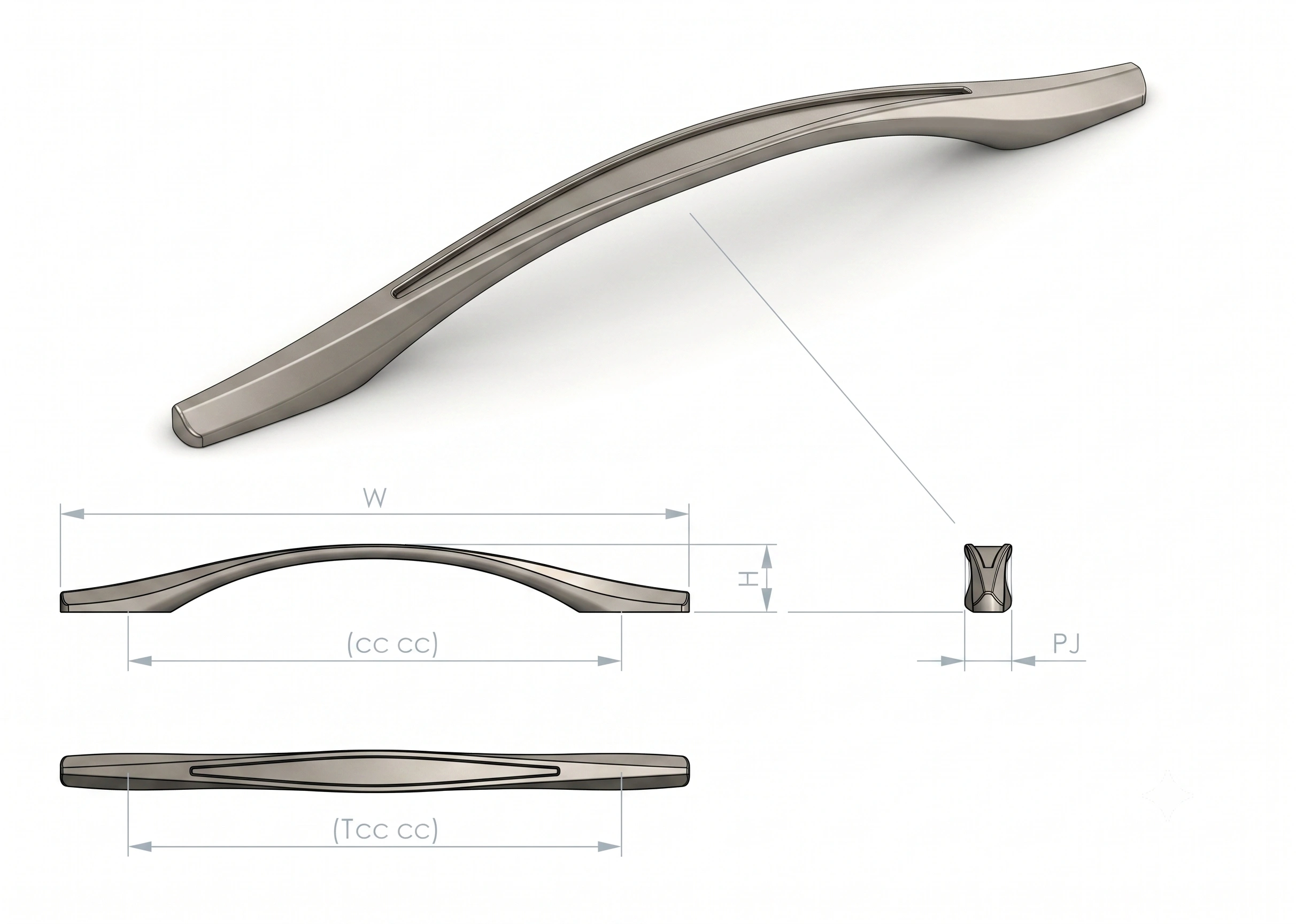 JIP Sticker Decorative Inlay Cabinet Pull Handle