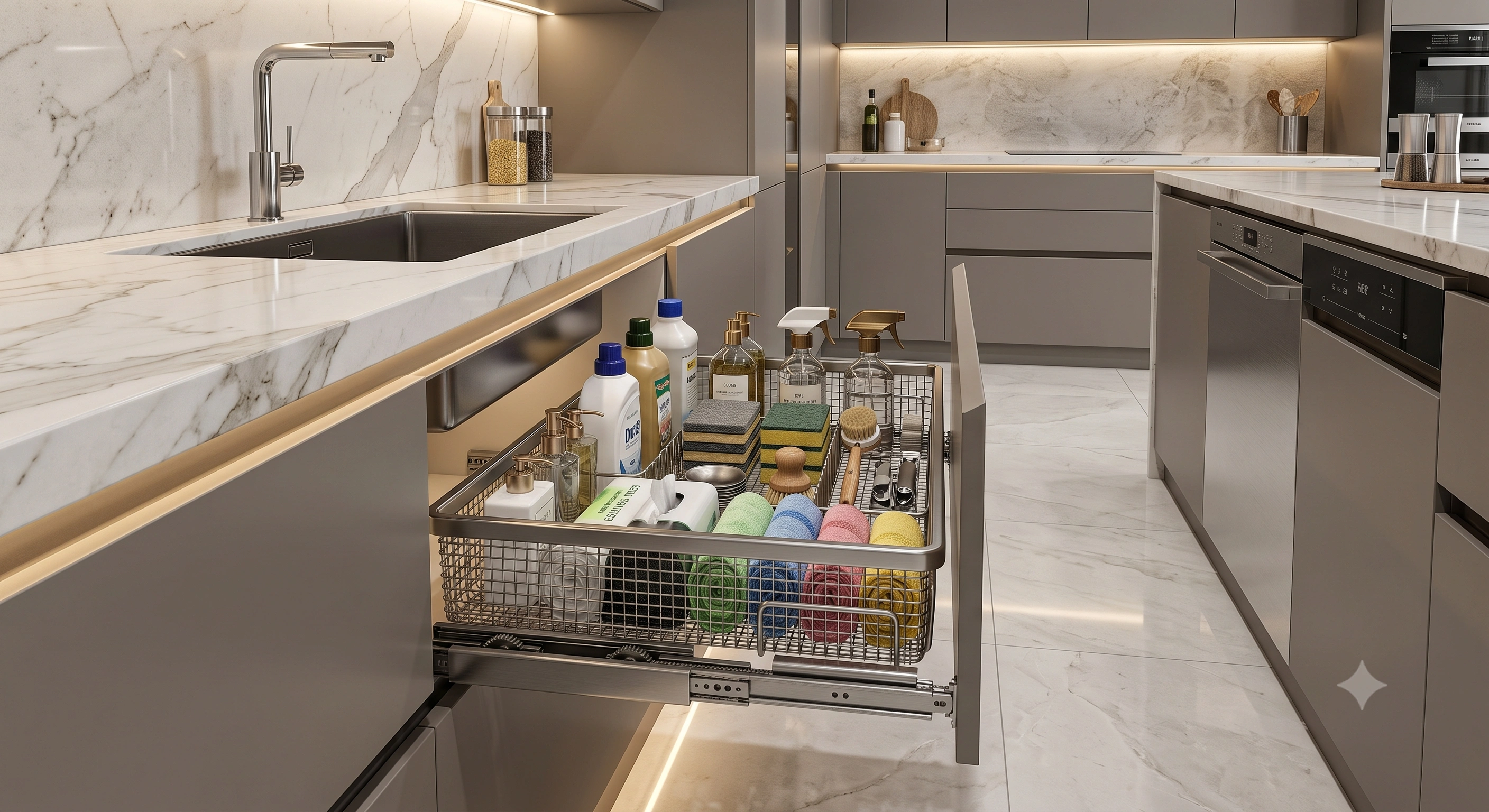 Premium Sink Drawer Basket SS Soft Close