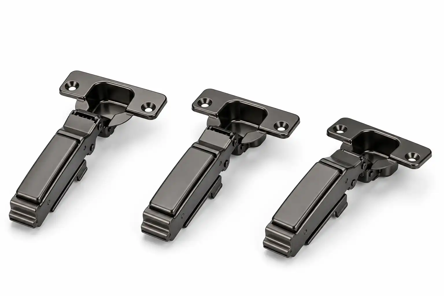 Premium 3D Clip-On Soft Close Cabinet Hinge (268–275 Gram) | Black PVD (Gun Metal) Finish , 1,00,000 Cycles Tested