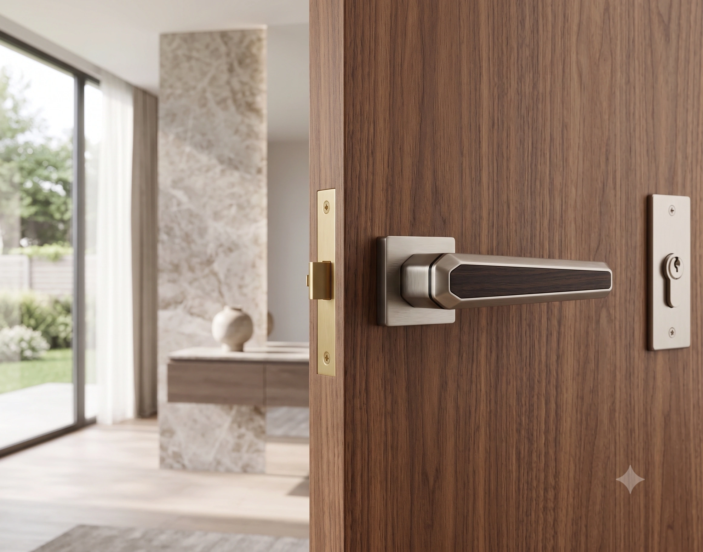 JSSE Elite Faceted Timber-Inlay Mortise Lever Handle