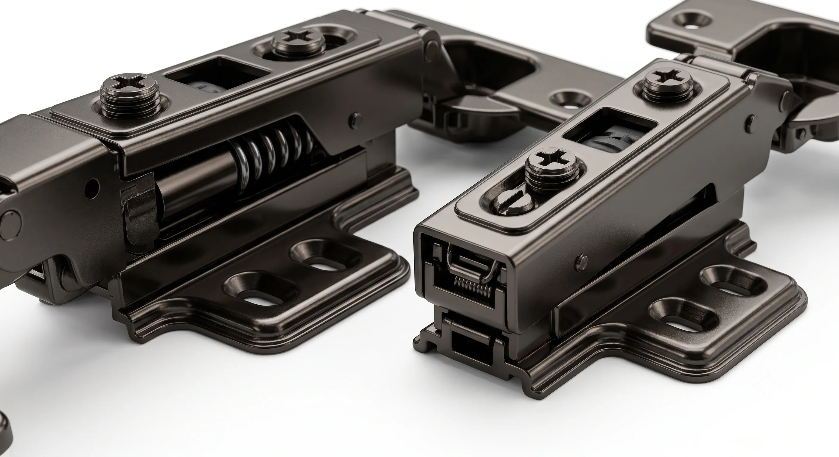 Premium Aluminium Profile 3D Clip-On Soft Close Hinge (268 Gram) | Black PVD (Gun Metal) Finish  1,00,000 Cycles Tested
