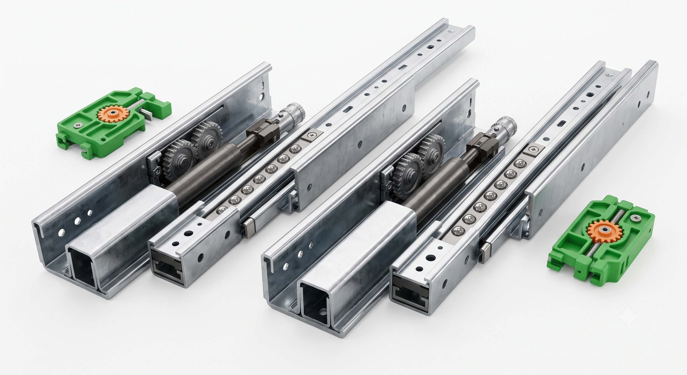 Premium Quadro Channel Soft Close for Wooden Drawer Basket with 3D Adjustment Bracket