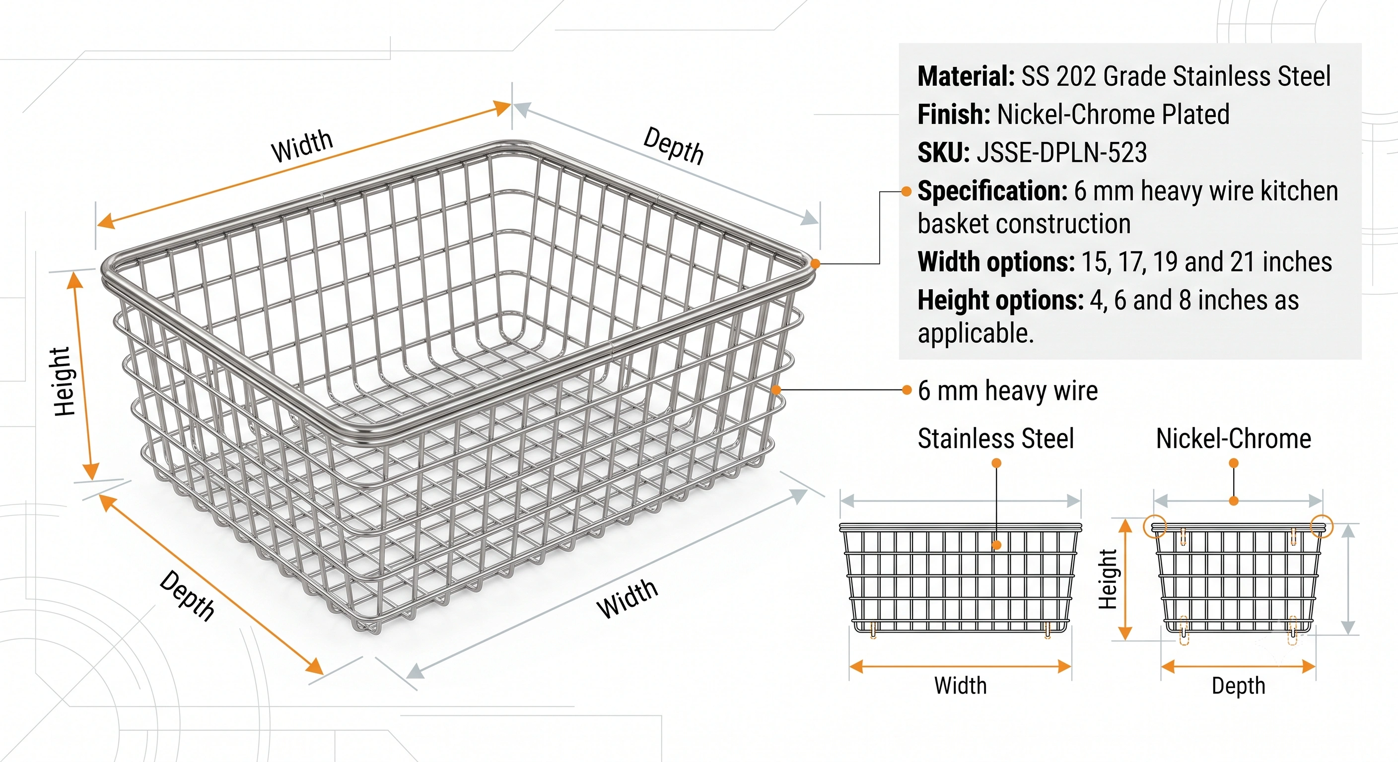 Diamond 6 mm Plain Basket