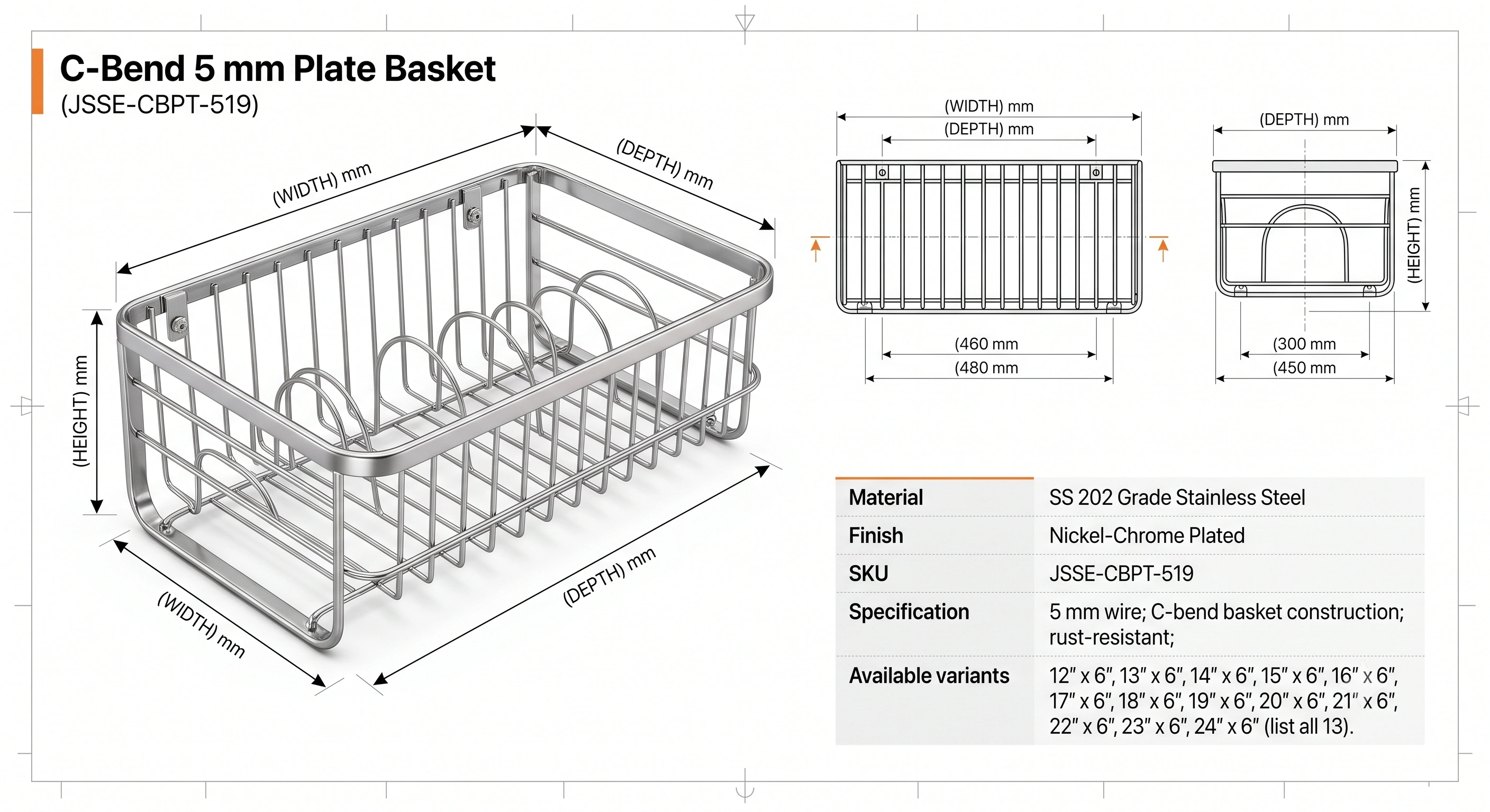 C-Bend 5 mm Plate Basket