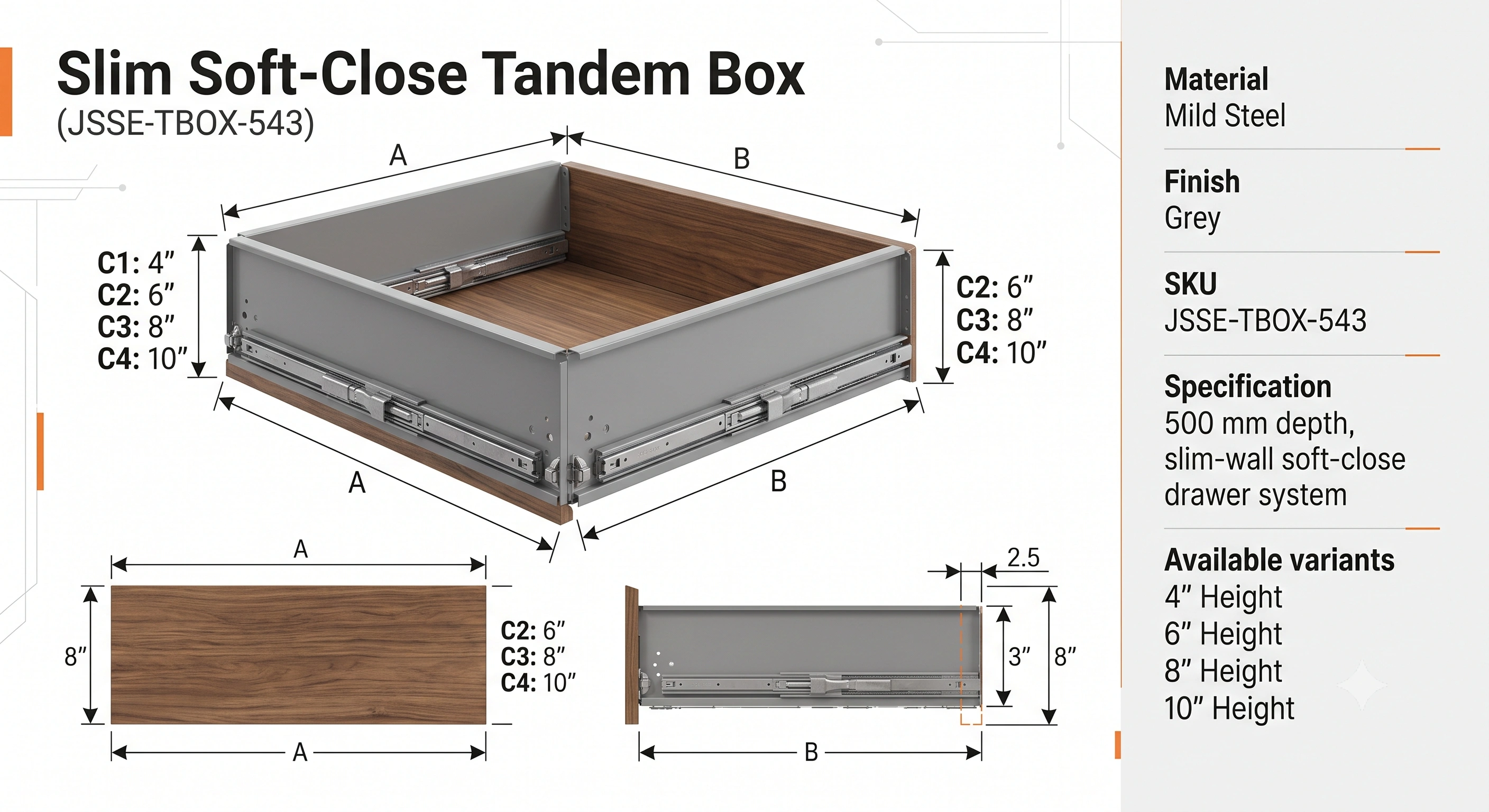 Slim Soft-Close Tandem Box