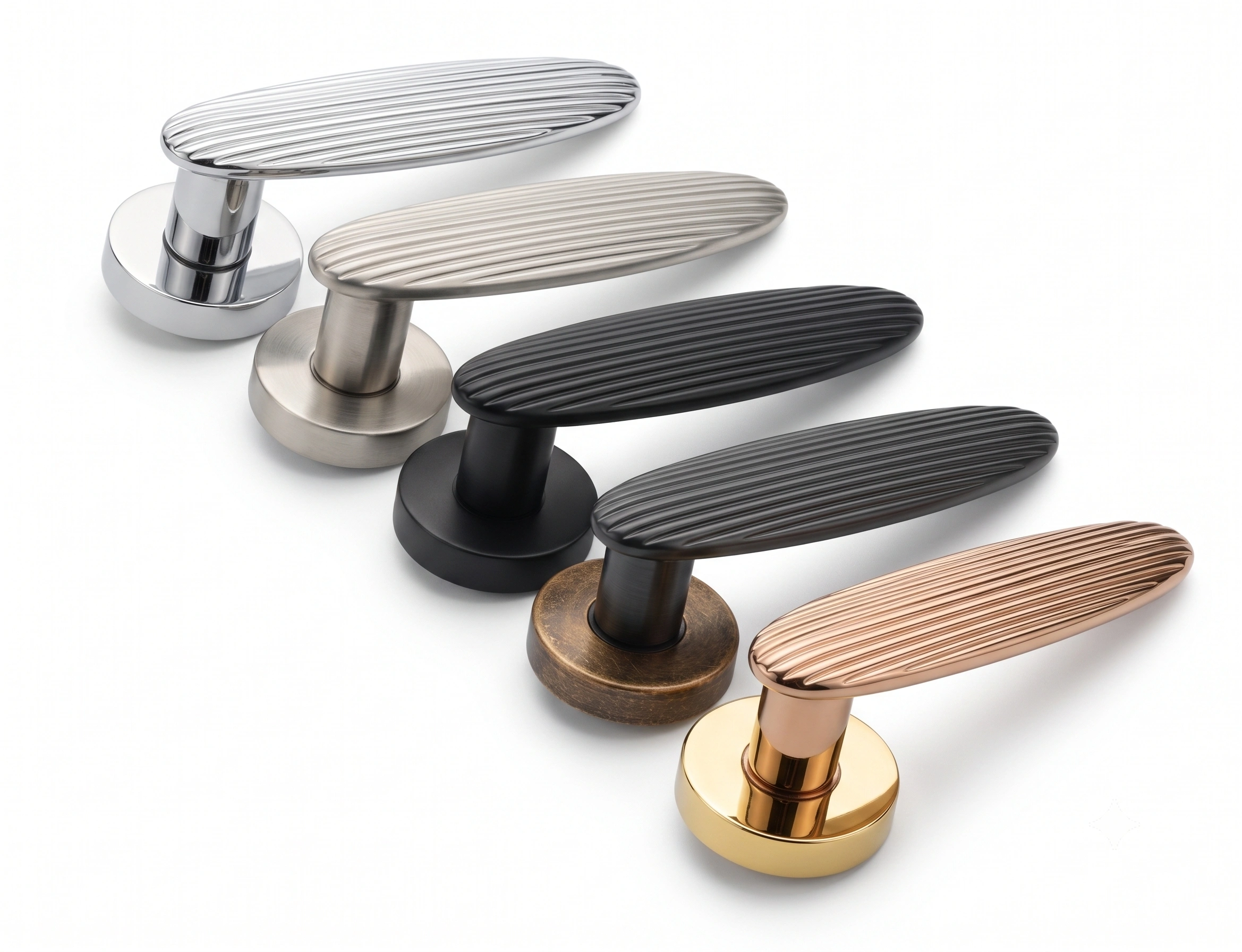 Premium Ribbed Oval Mortise Lever Handle - Model 1001