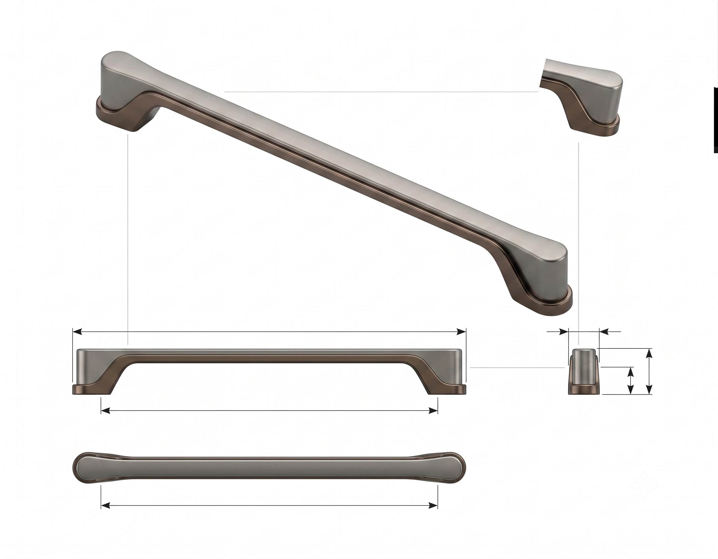 Syder Dual-Tone Designer Cabinet Pull Handle