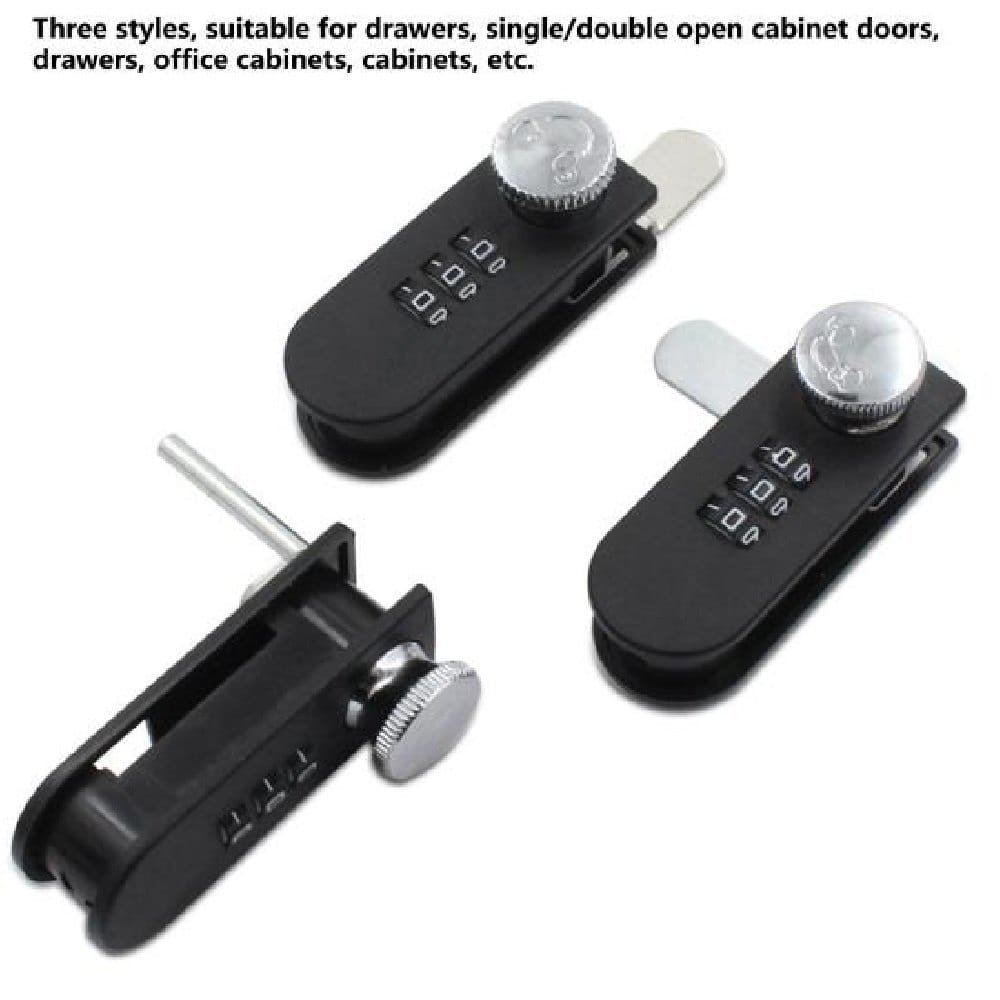 3 Digit Combination Furniture Lock – Black