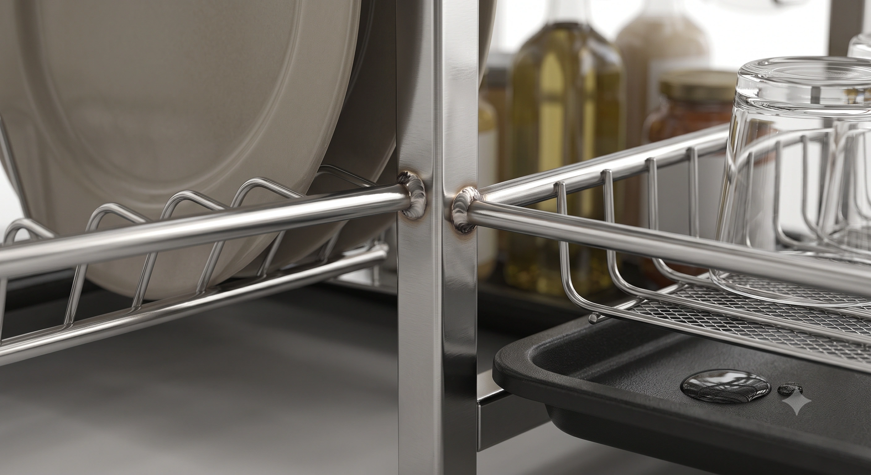 Premium Stainless Steel Dish Rack (GTPT) | Kitchen Cabinet Dish Drying Rack | SS / Black Finish