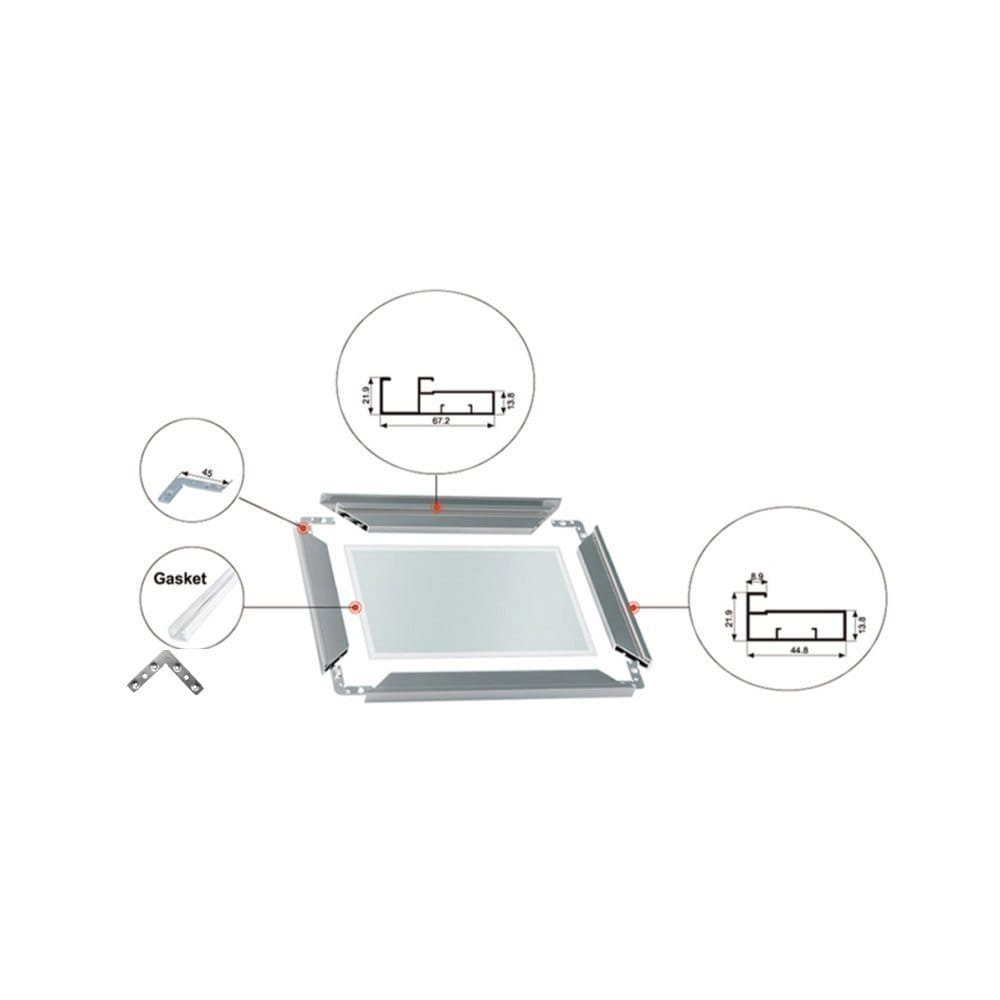 Glass Frame Aluminium Profile 45 mm (3158)