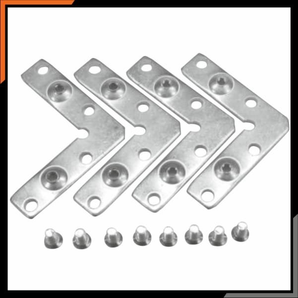 Glass Profile Connector 4-Hole Set with Screws – MS