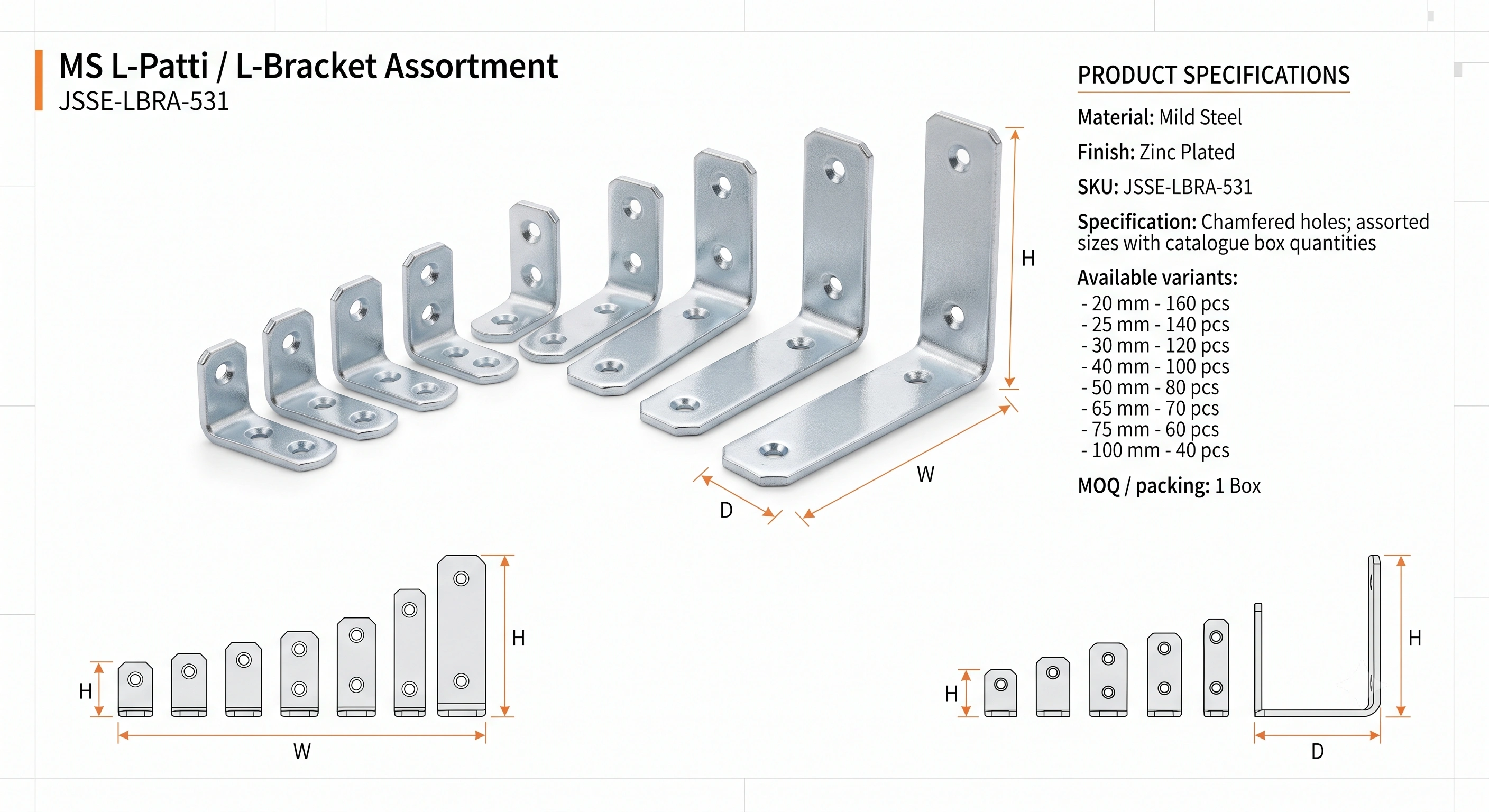 MS L-Patti / L-Bracket Assortment